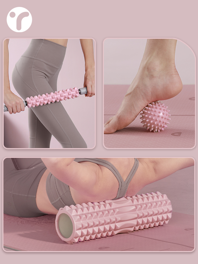 Yoga Fitness Massage - ลูกกลิ้งนวดโฟมแบบแข็ง สำหรับผ่อนคลายกล้ามเนื้อ ยืดกล้ามเนื้อ อุปกรณ์โยคะและฟิตเนสสำหรับขา