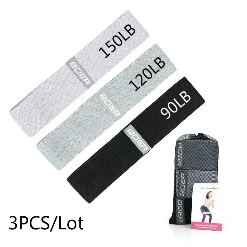 Yoga Fitness Resistance Band - 3PCSผู้หญิงผู้ชายผ้าความต้านทานชุดกีฬายืดหยุ่นกีฬาโยคะฟิตเนสความต้านทานBand Gymอุปกรณ์การออกกำลังกายยางBand