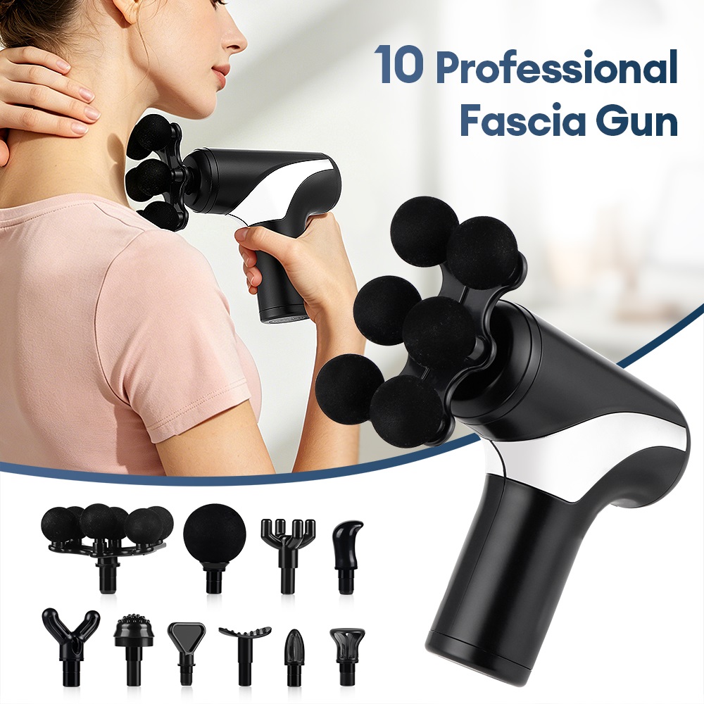 Vibration Massage Gun - ปืนนวดแบบพกพา 38 ระดับการปรับ ระบบตรวจจับแรงกดอัจฉริยะ เครื่องนวดไร้สายสำหรับคอ หลัง