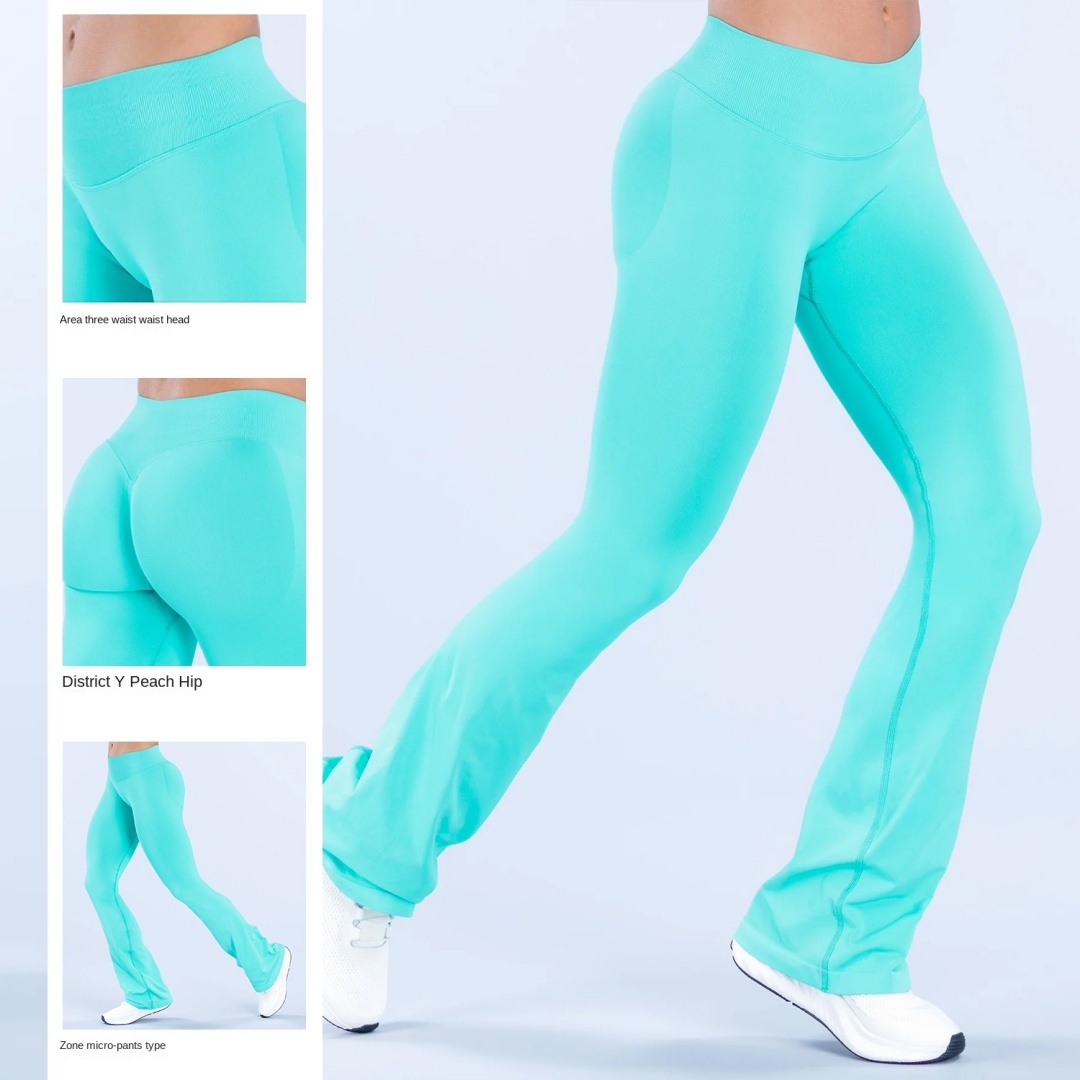 Yoga Fitness Model - กางเกงโยคะขาบานรุ่นใหม่ปี 2026 Dneyf กางเกงออกกำลังกายรัดรูปเอวสามส่วน กางเกงฟิตเนสสำหรับผู้หญิง