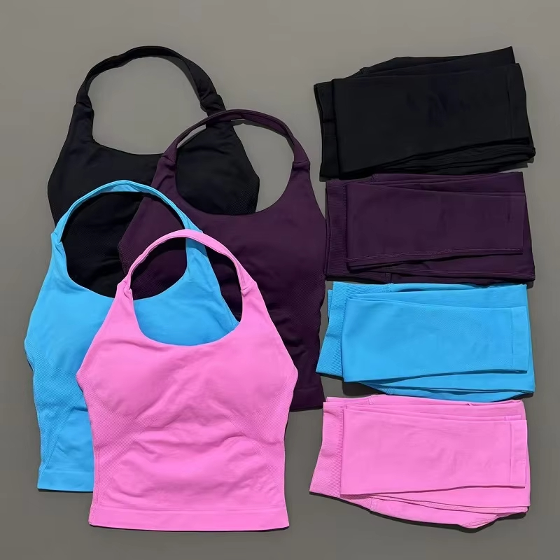 Yoga Fitness Kleidung - ชุดออกกำลังกายผู้หญิง 2 ชิ้น ชุดโยคะ ชุดกีฬา ชุดโยคะเอวสูง
