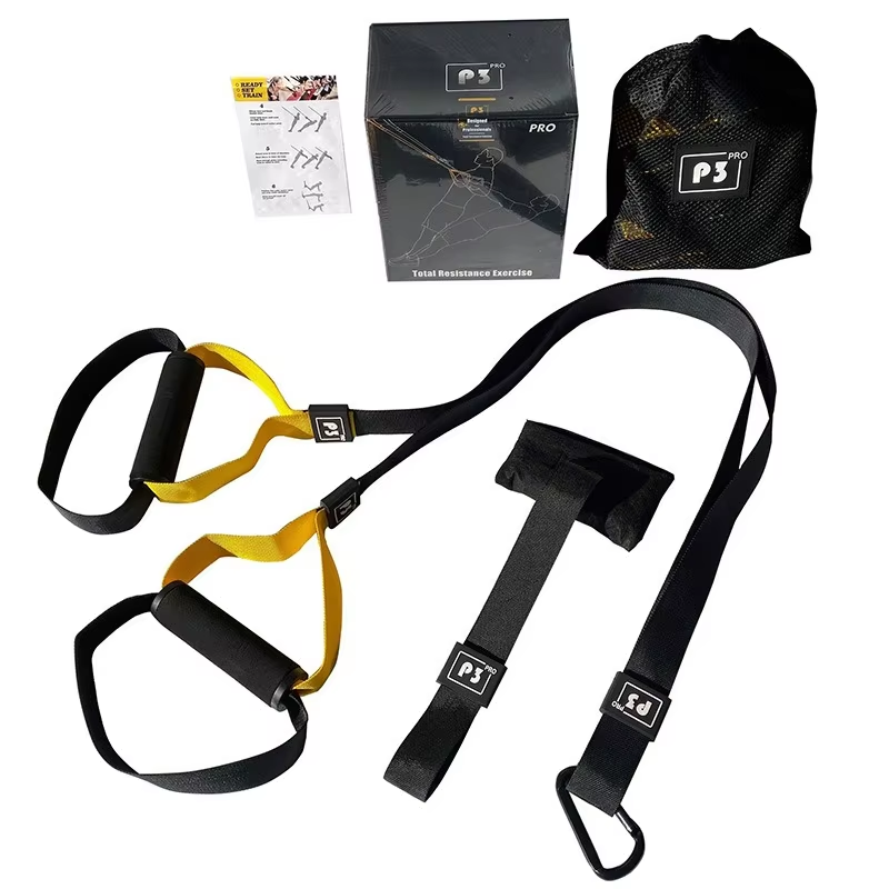Suspension Trainer Trx - สายรัดออกกำลังกายแบบแขวน สายรัดเพิ่มความแข็งแรง สายรัดโยคะแบบปรับได้ ติดผนัง พร้อมตัวปรับแรงตึงแบบมืออาชีพ