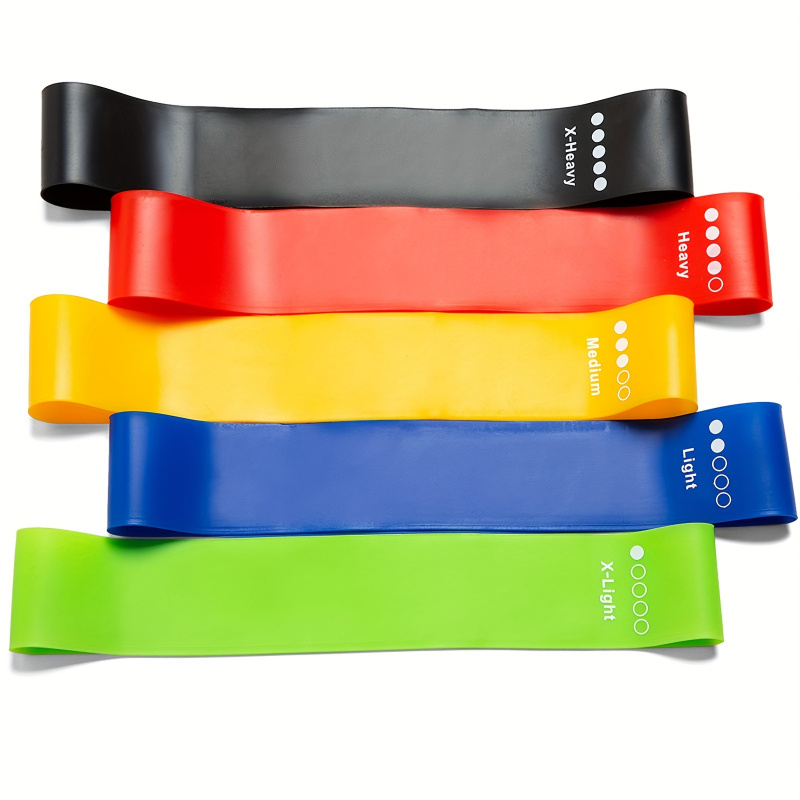 Yoga Fitness Resistance Band - ชุดยางยืดออกกำลังกายแบบเต็มตัว 5 ชิ้น - สายยางยืด TPE
