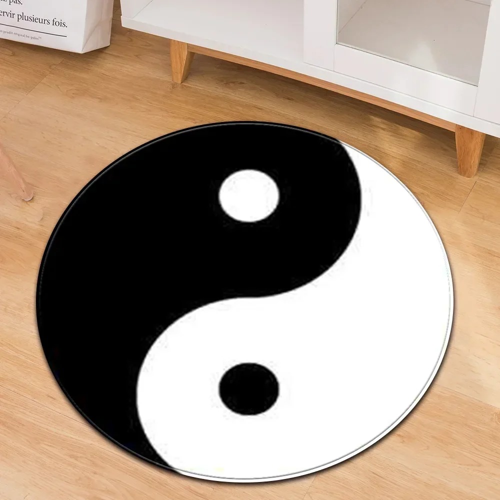 Yoga Fitness Model - Yin Yang Taiji รอบพรมดอกไม้แห่งชีวิต GYM พระพุทธรูปอินเดียรูปปั้นโยคะสมาธิเสื่อลื่นเก้าอี้ตกแต่ง