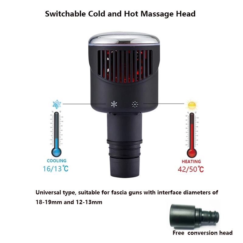 Vibration Massage Gun - หัวนวดปืนความร้อนเย็นแบบใหม่ขนาดลำกล้อง19มม. แบบสากล