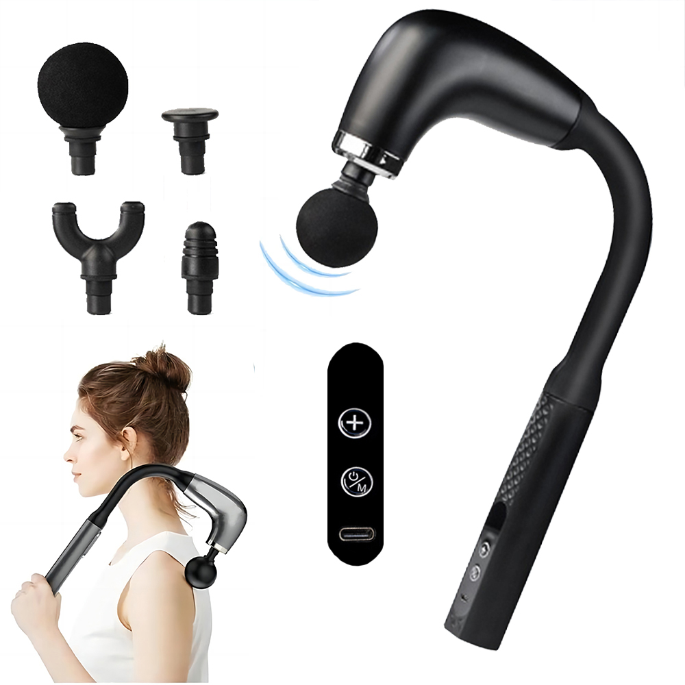 Vibration Massage Gun - แบบพกพา Fascial นวดปืนไฟฟ้า Percussion ปืนพกนวดผ่อนคลายร่างกายพร้อม LED