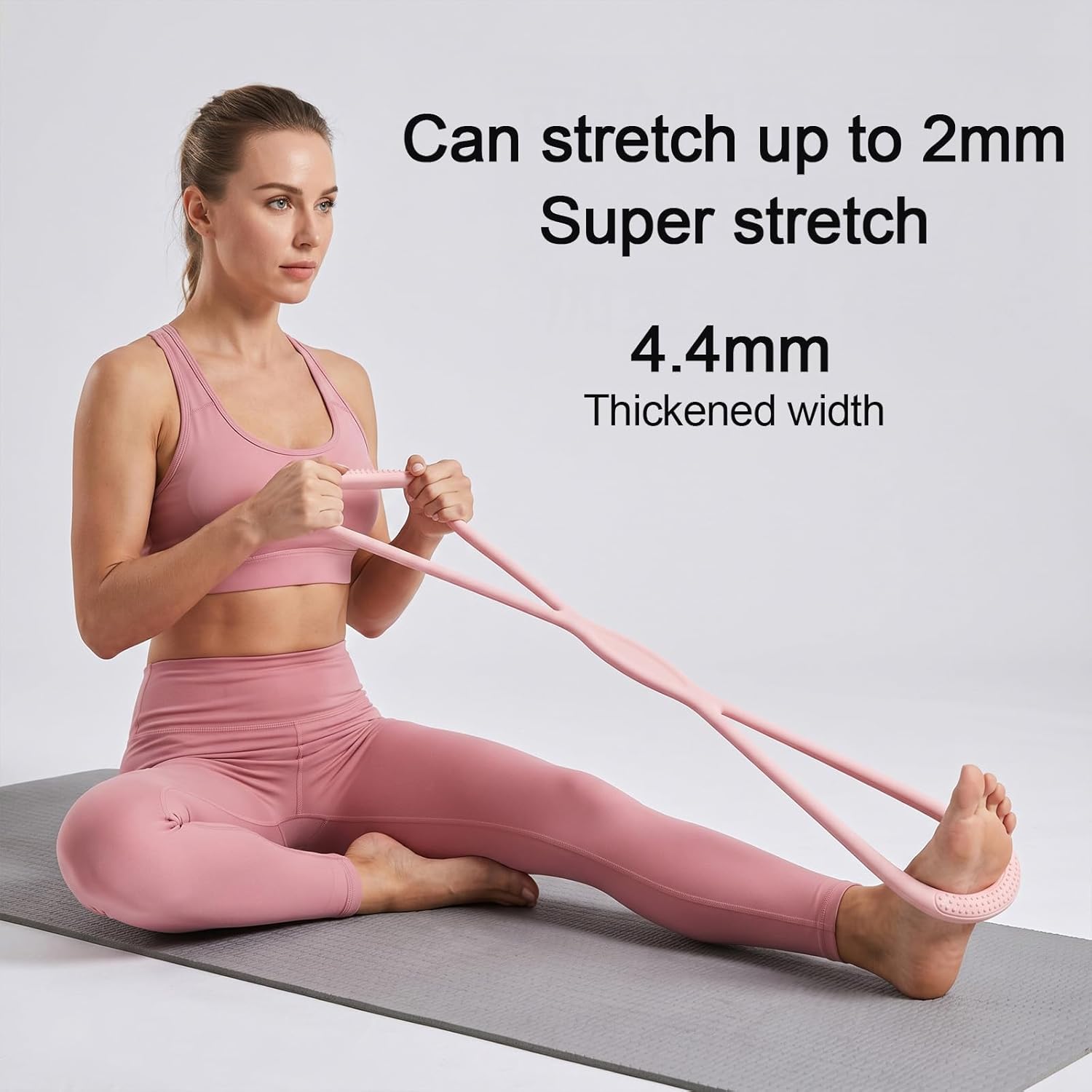 Yoga Fitness Resistance Band - 1 ชิ้น สายยางยืดออกกำลังกายแบบมีด้ามจับ สำหรับโยคะ ยืดกล้ามเนื้อ แขน