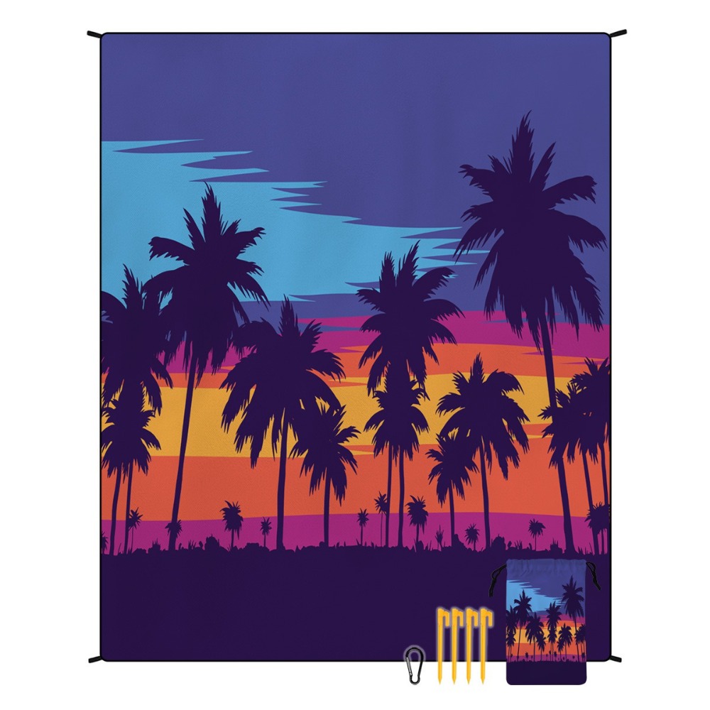 Yoga Of Fitness Mat - ผ้าขนหนูชายหาดลายต้นปาล์ม 71x86.6 นิ้ว ผ้าปูโยคะ ผ้าห่มปิกนิก ผ้าห่มออกกำลังกาย