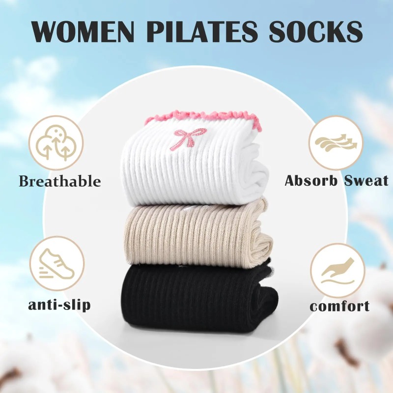 ถุงเท้าโยคะมืออาชีพ สายรัดผ้าฝ - Fitness Yoga บทวิจารณ์และราคา