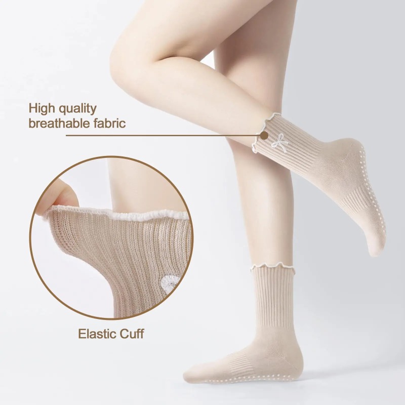 ถุงเท้าโยคะมืออาชีพ สายรัดผ้าฝ - Fitness Yoga บทวิจารณ์และราคา