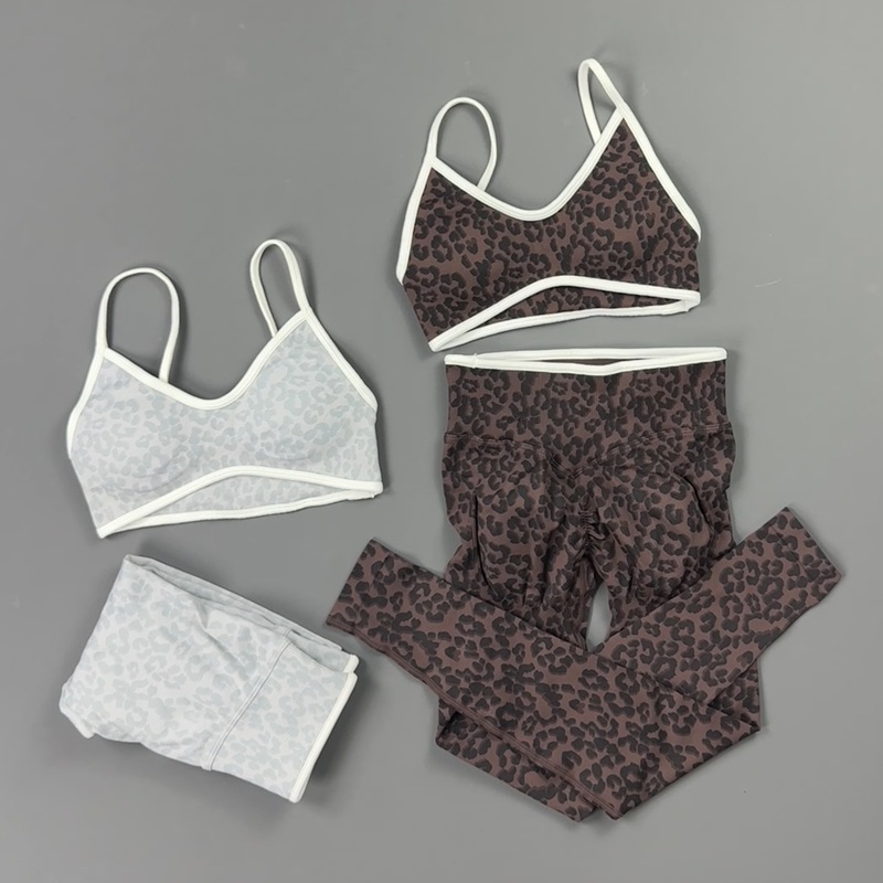 ชุดโยคะ 2 ชิ้น ลายเสือดาว สายร - Yoga Fitness Kleidung บทวิจารณ์และราคา