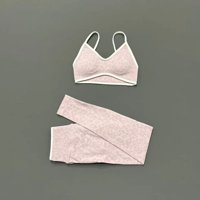 ชุดโยคะ 2 ชิ้น ลายเสือดาว สายร - Yoga Fitness Kleidung บทวิจารณ์และราคา